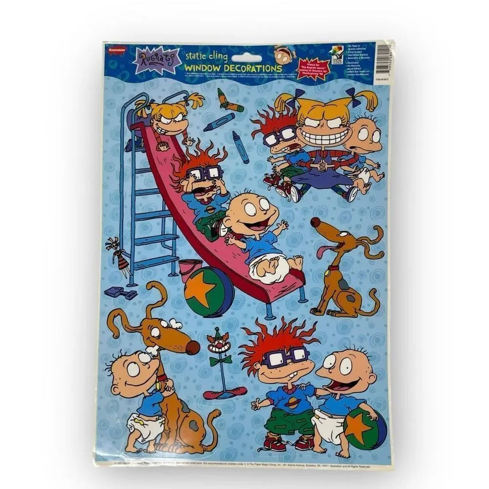 Color Clings Nickelodeon Rugrats Static Window Decorations 1997 Viacom Vtg Y2K